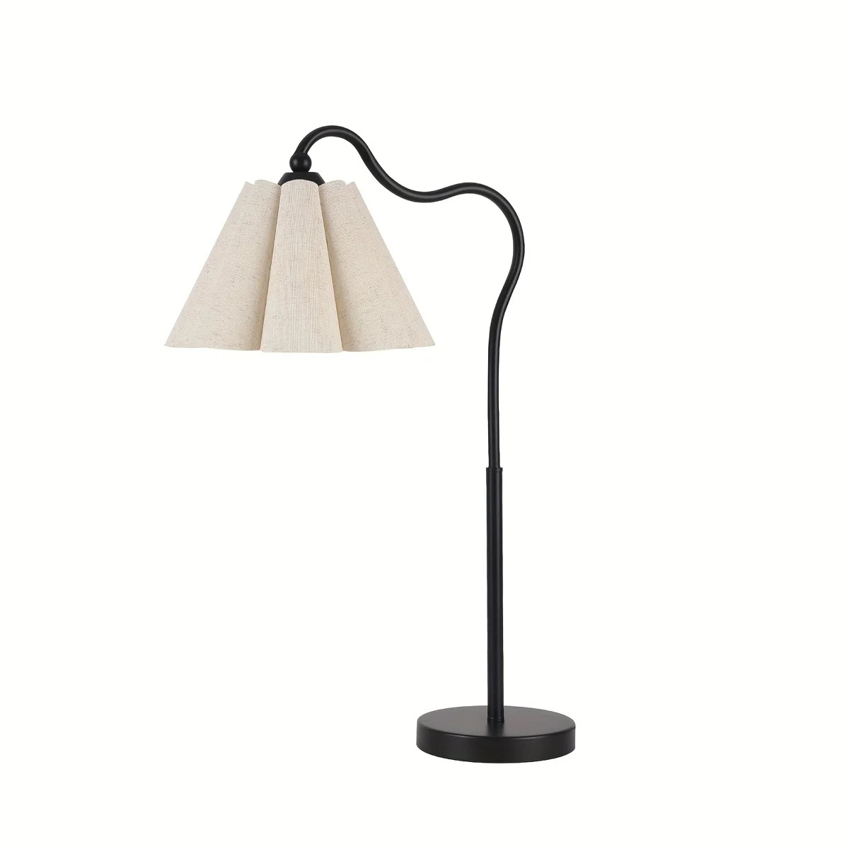 Modern Minimalist Style Curved Metal Lamp Post Decorative Desk Lamp, Use E26 Bulb With Linen Peta... | Wayfair North America
