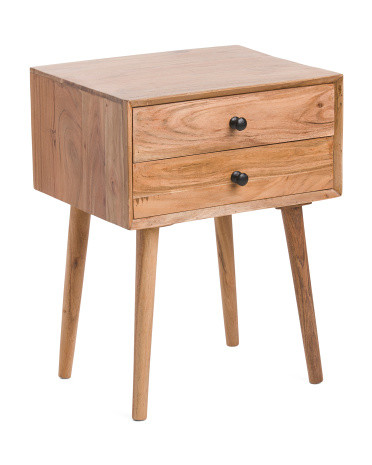 Wooden Side Table With Drawers | TJ Maxx