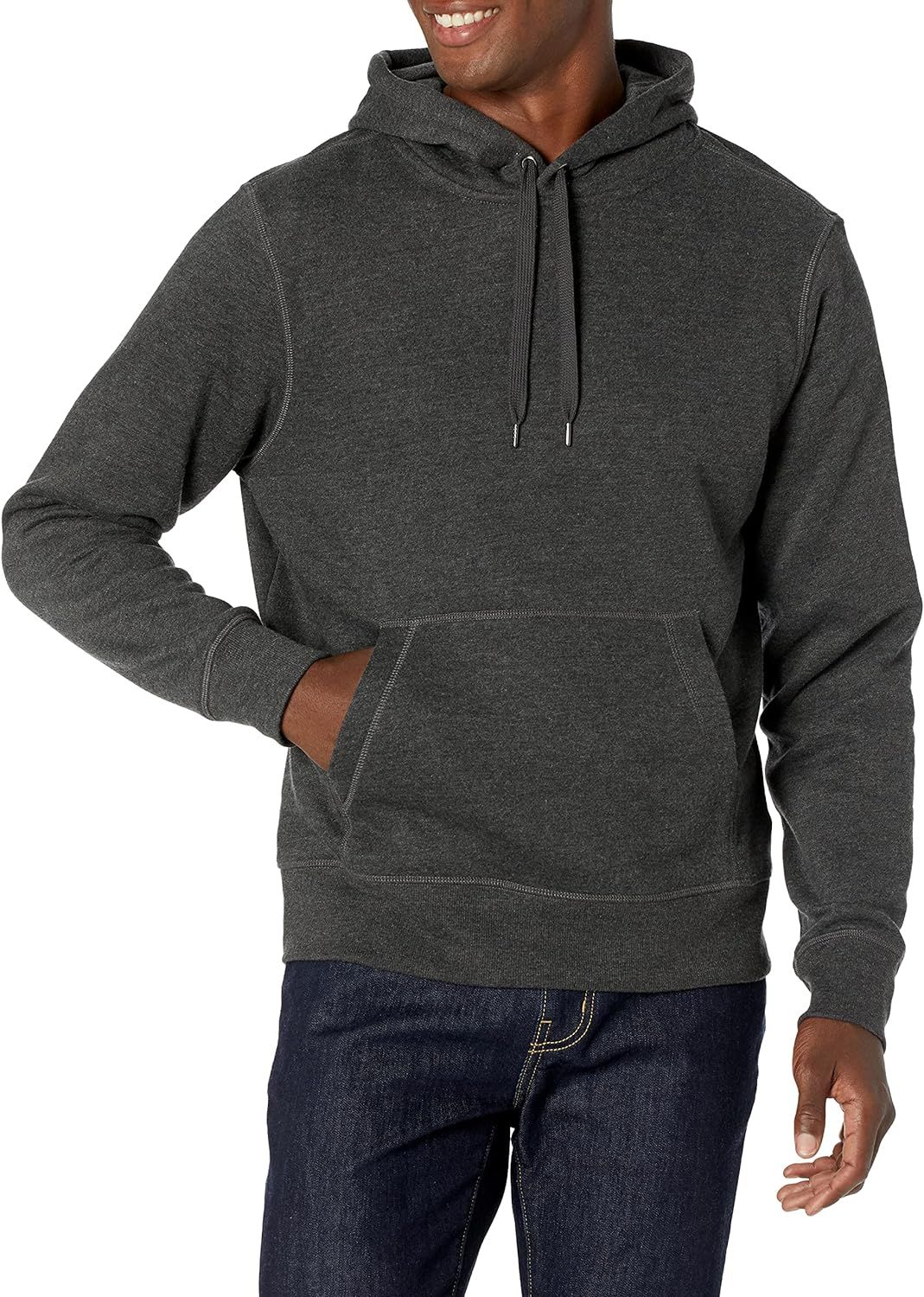Amazon.com: Amazon Essentials Men's Hooded Fleece Sweatshirt, Charcoal Heather, Large : Clothing,... | Amazon (US)
