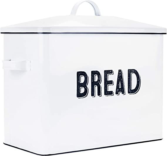 Granrosi Bread Bin, Retro Metal Cake Tin w/ Non Airtight Lid, Space Saving Bread Box Storage Cont... | Amazon (US)