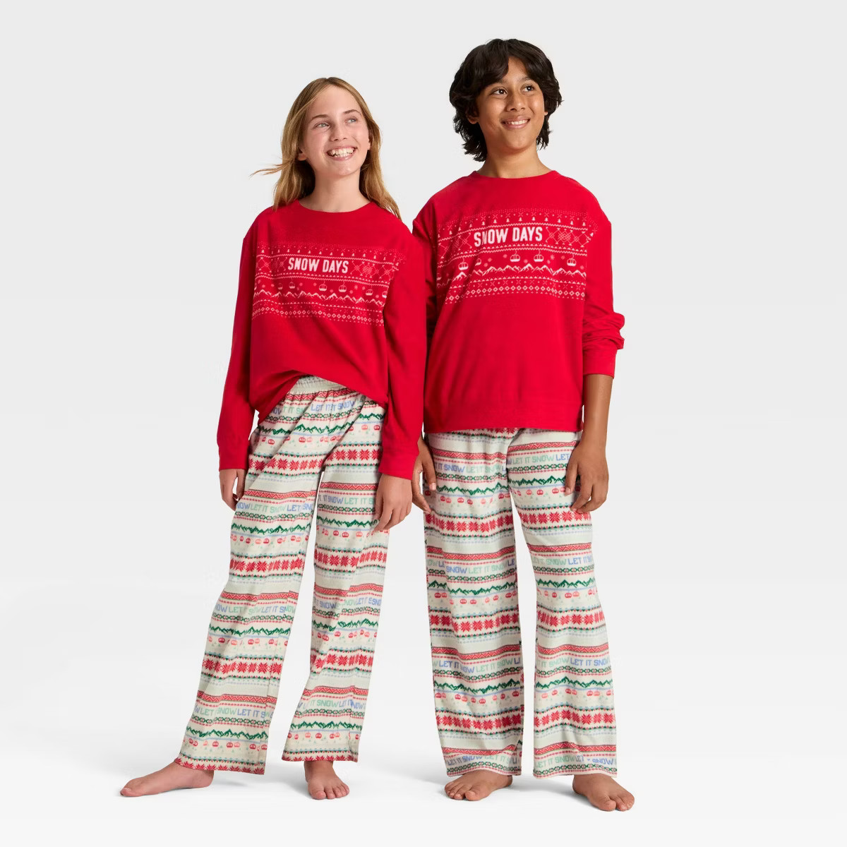 Kids' "Snow Days" Fair Isle Microfleece Holiday Matching Family Sweatshirt - Wondershop™ Red | Target