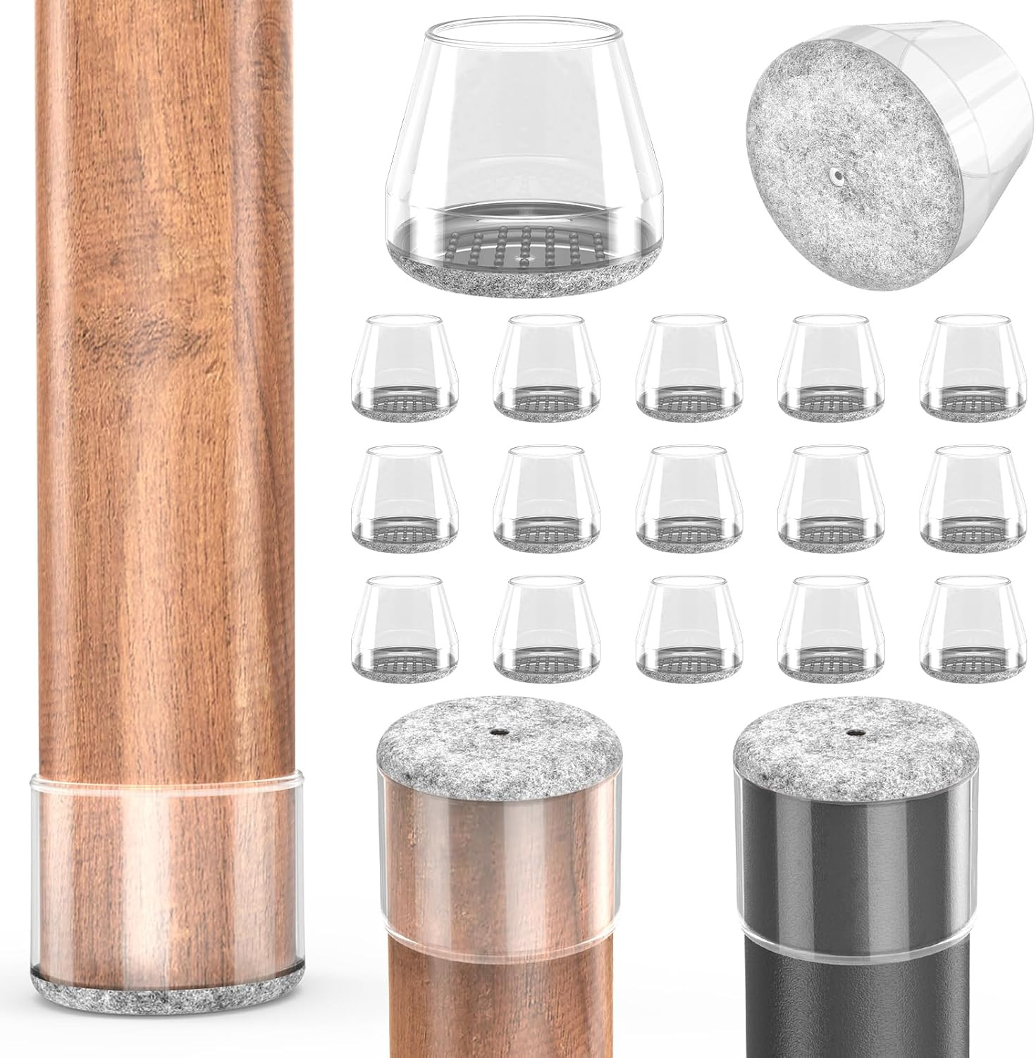 Chair Leg Floor Protectors, (Fit: 1.2-1.6",Clear). | Amazon (US)
