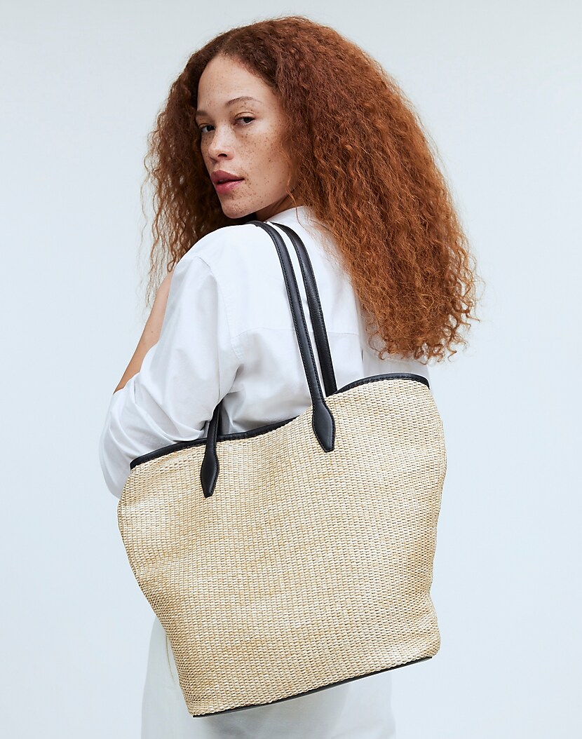 The Leather-Trimmed Straw Tote | Madewell
