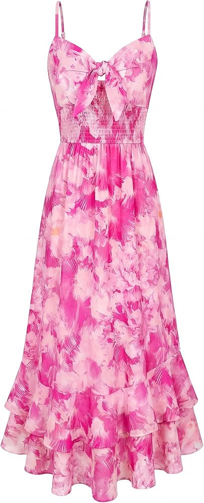 GRACE KARIN Womens Maxi Floral Sundresses Summer Beach Boho Dress Spaghetti Strap Dresses Casual ... | Amazon (US)