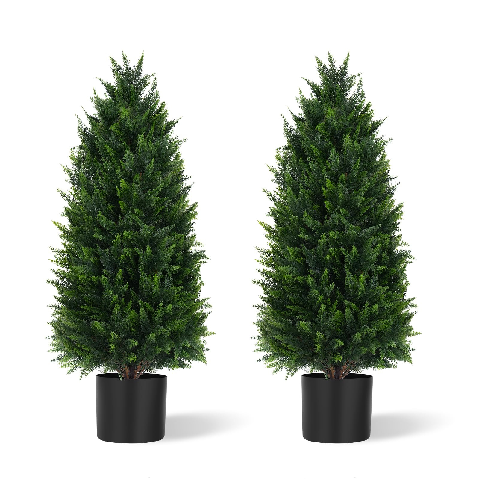 Artificial Cedar Trees, 3FT Tall Faux Tree Potted Plants with Trunk 36in Fake Cypress Tree for In... | Amazon (US)