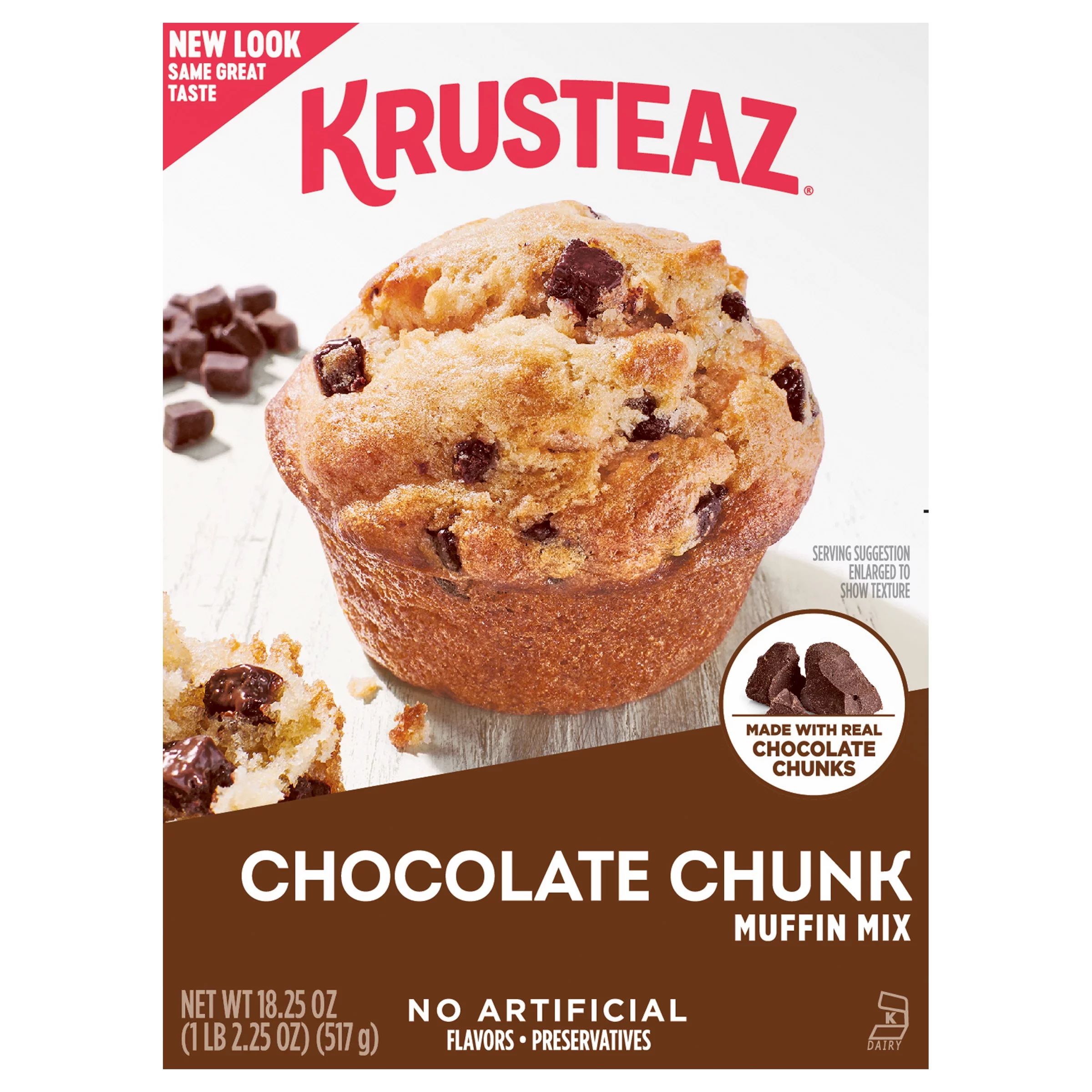 Krusteaz Chocolate Chunk Muffin Mix, Made with Real Chocolate Chunks, 18.25 oz Box | Walmart (US)