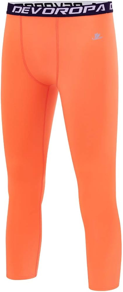 DEVOROPA Boys Leggings Quick Dry Youth Compression Pants Sports Tights Basketball Base Layer | Amazon (US)