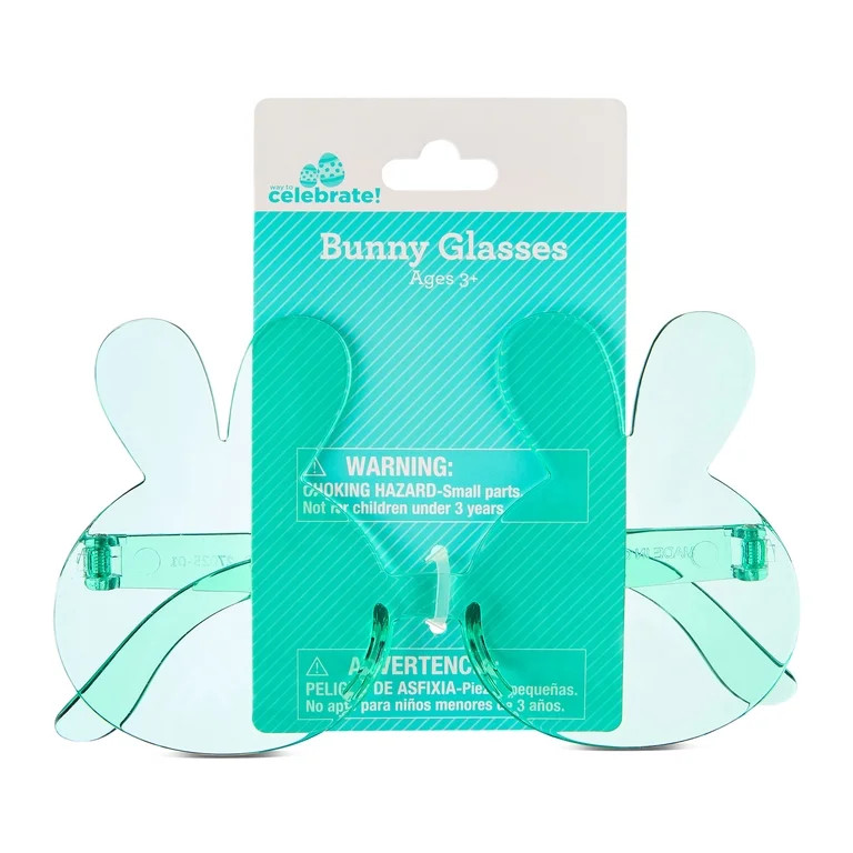 Bunny Party Glasses, Teal, Easter by Way To Celebrate | Walmart (US)