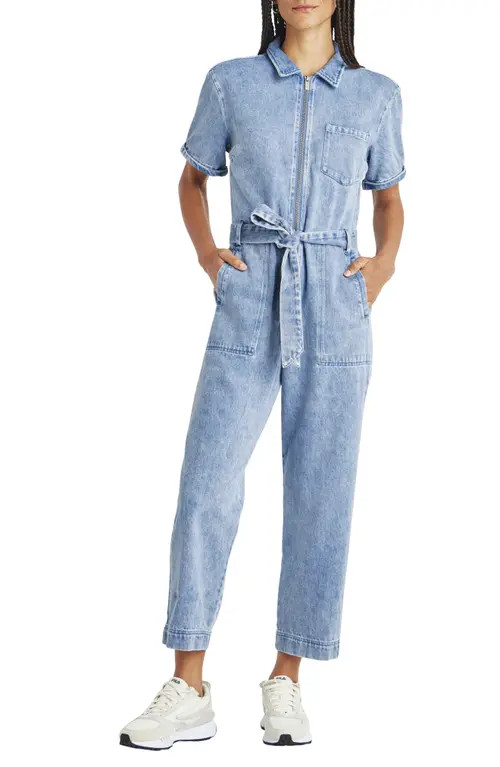 Splendid Erika Belted Denim Jumpsuit in Indigo at Nordstrom, Size Small | Nordstrom