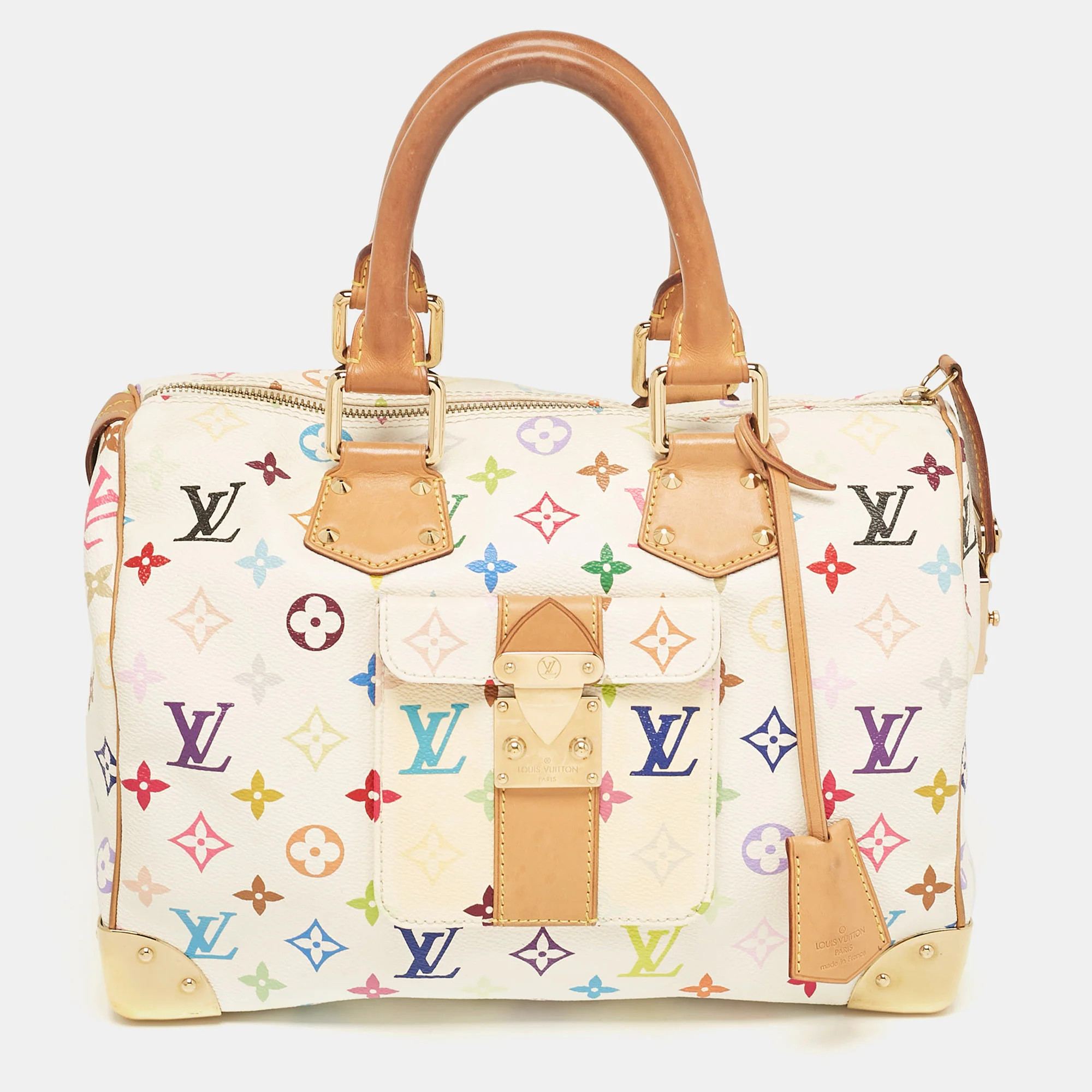 Louis Vuitton White Monogram Multicolore Canvas Speedy 30 Bag | Shop Simon