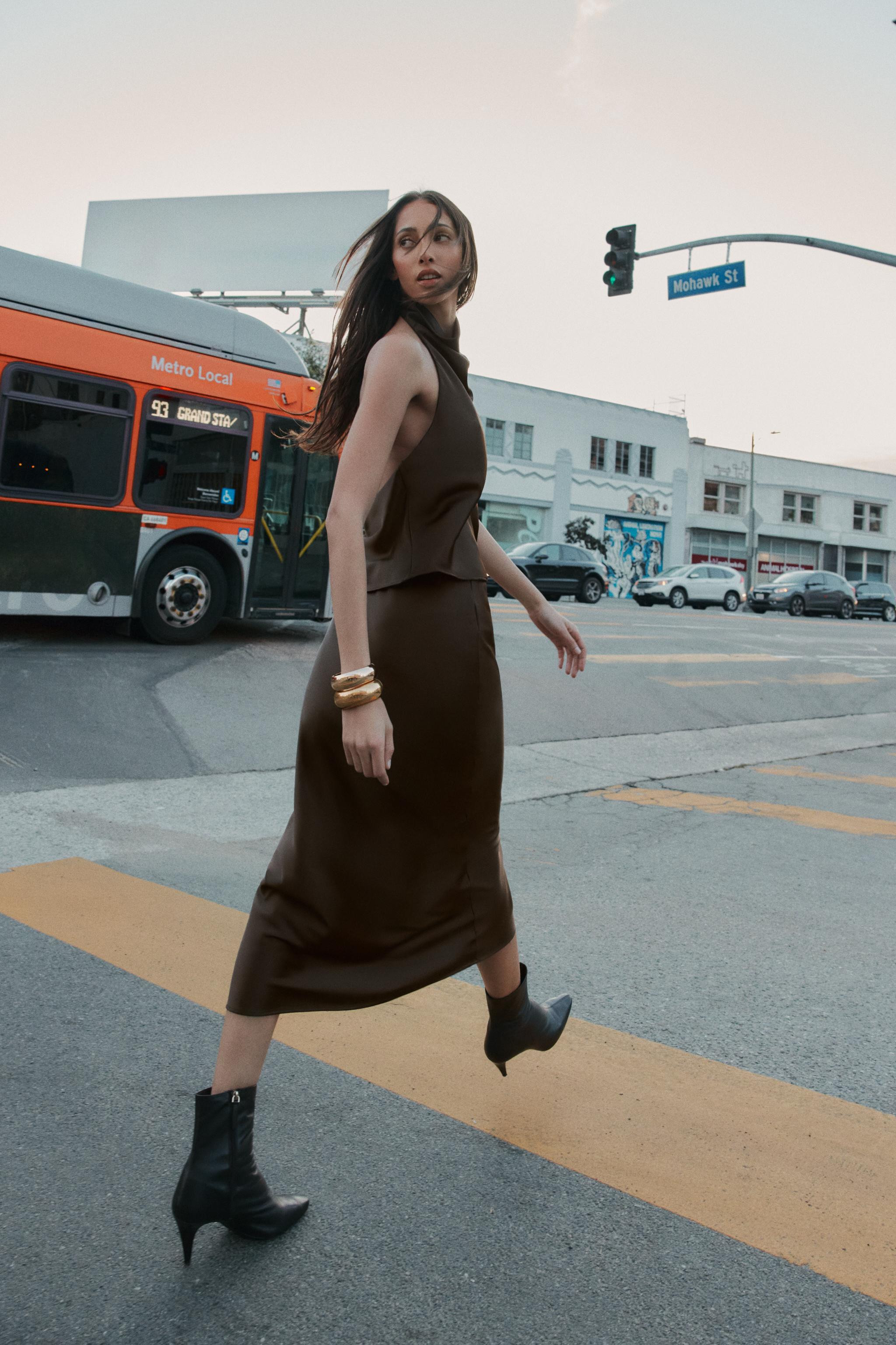 SATIN MIDI SKIRT | Zara US