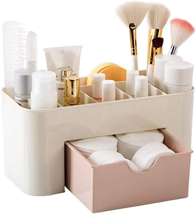 Rubellen Makeup Organizer Cosmetic Organizer Box for Bathroom with Organizer Drawers Makeup Brush... | Amazon (US)