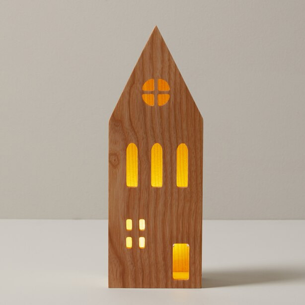 WOODEN LED HOUSE, LARGE 10" | Indigo (CA)