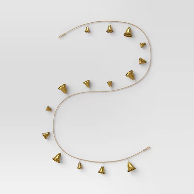 6' Metal Bell Christmas Decorative Wall Garland Gold - Wondershop™ | Target