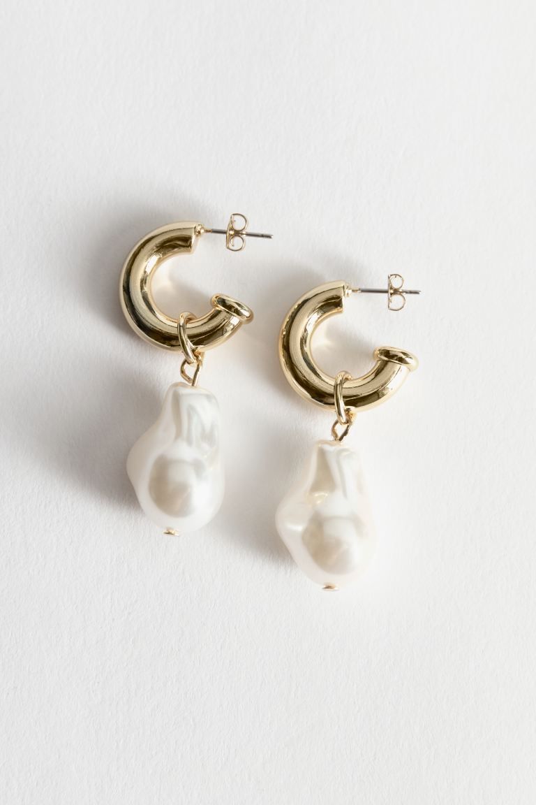 Pearl Pendant Mini Hoop Earrings | H&M (UK, MY, IN, SG, PH, TW, HK)