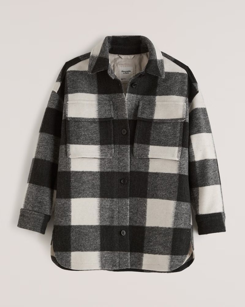 Women's Oversized Cozy Shirt Jacket | Women's Up To 50% Off Select Styles | Abercrombie.com | Abercrombie & Fitch (US)