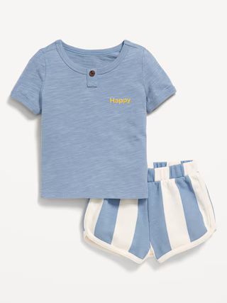 Little Navy Organic-Cotton T-Shirt and Shorts Set for Baby | Old Navy (US)
