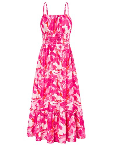 GRACE KARIN Summer Dresses for Women 2026 Vacation,Smocked Floral Maxi Dress,Boho Beach Sundress ... | Amazon (US)