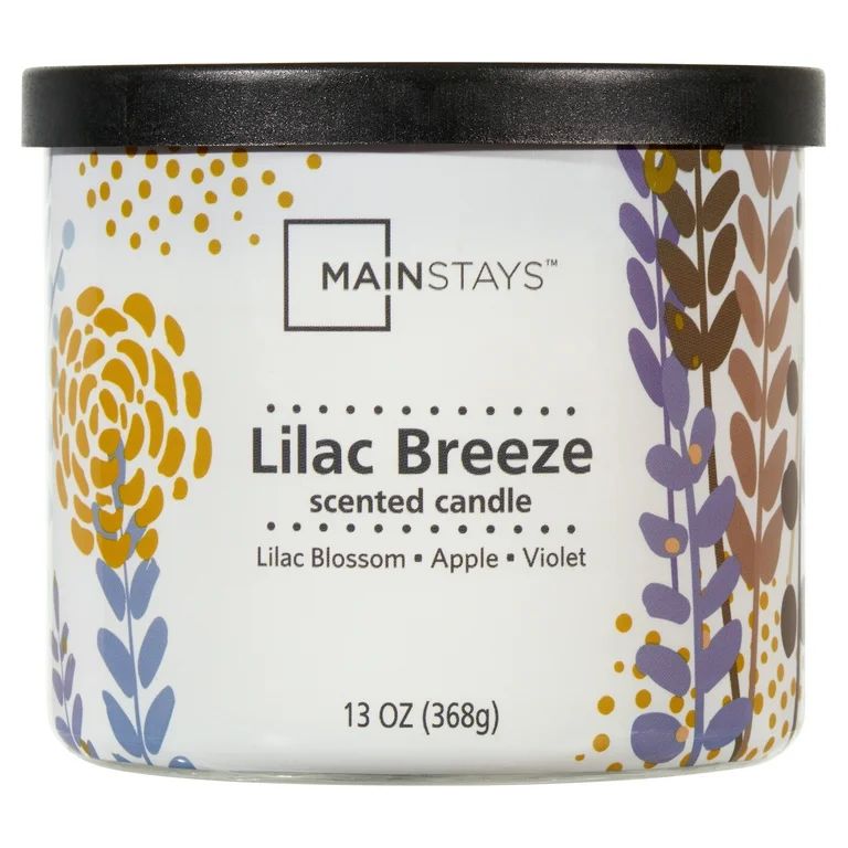 Mainstays 3-Wick Wrapped Lilac Breeze Scented Candle, 13 oz | Walmart (US)