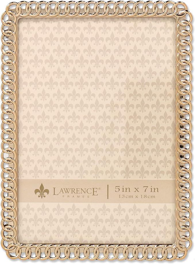Lawrence Frames 714257 5x7 Gold Metal Eternity Rings Picture Frame | Amazon (US)