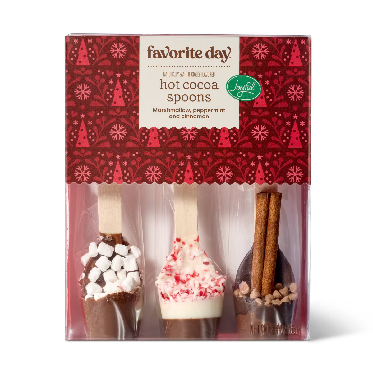 Christmas Hot Cocoa Spoons Marshmallow, Peppermint, and Cinnamon - 2.4oz - Favorite Day™ | Target