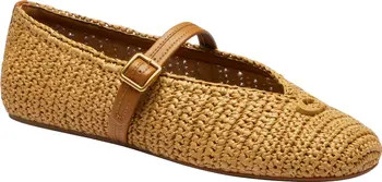 Sculpted C Raffia Mary Jane Flat (Women) | Nordstrom