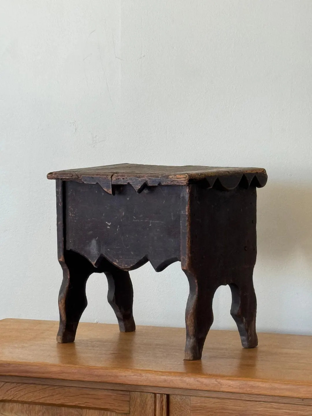 Antique Hand Carved Stool / Shoe Shine Caddy | Etsy (US)