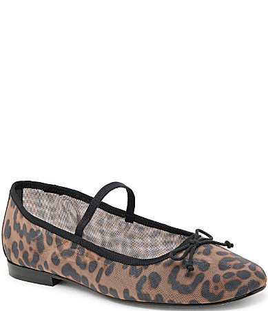 Dolce Vita Cadel Leopard Mesh Bow Mary Jane Ballet Flats - 6.5 | Dillard's