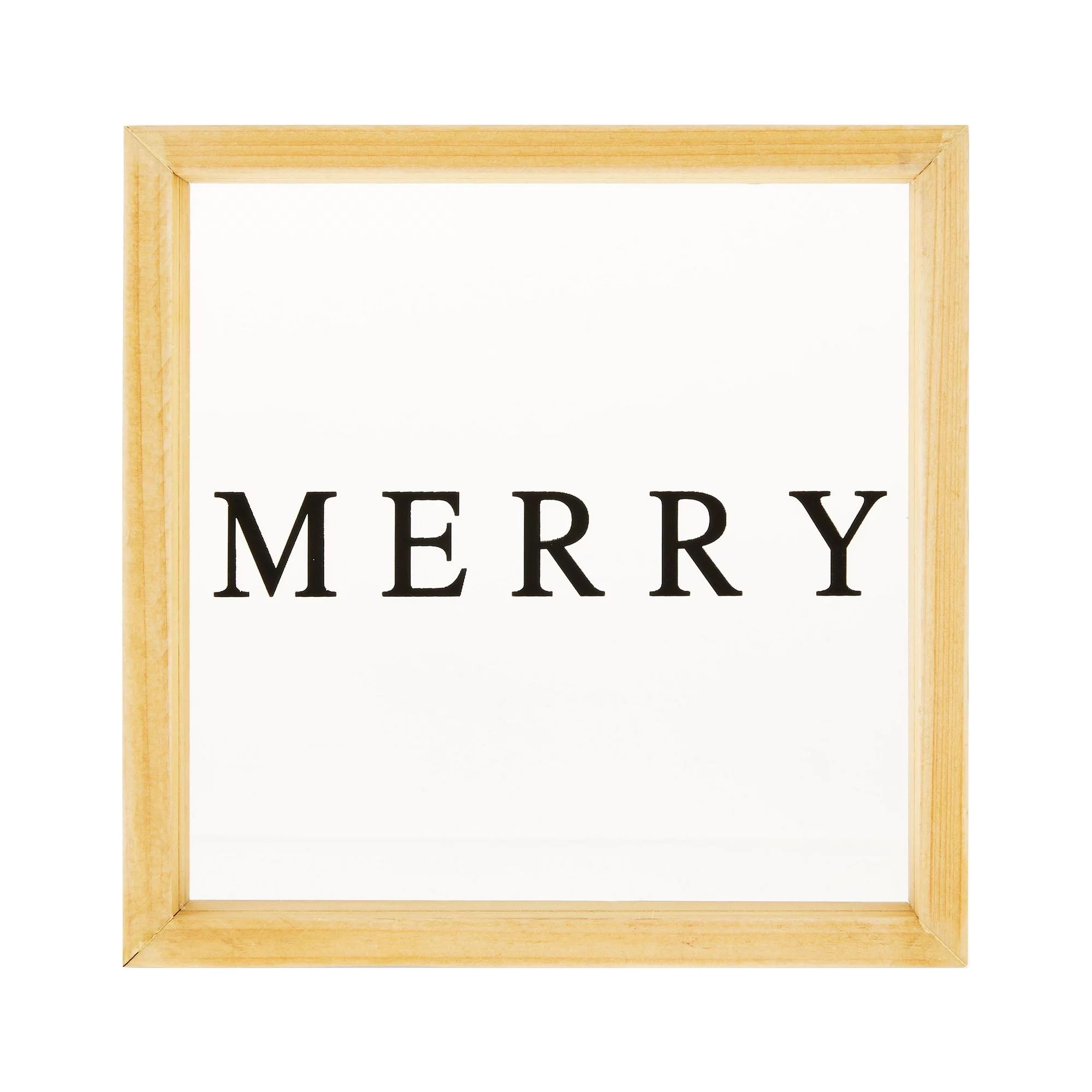 Framed Merry Decor, 7.87 in, by Holiday Time - Walmart.com | Walmart (US)