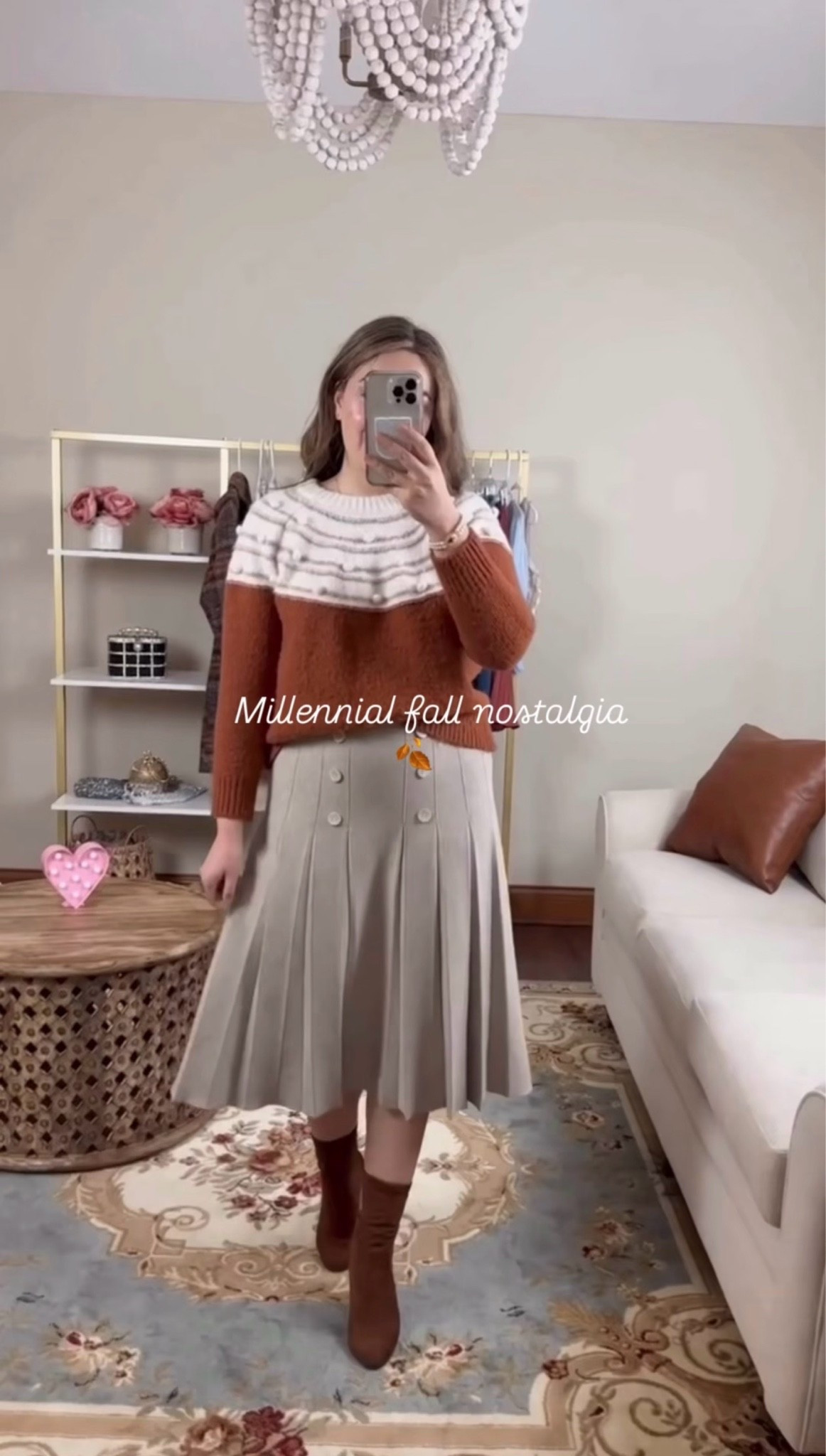 fall outfits women over 50, inspiration fall style, midi skirt, fair isle sweater, boots

#LTKootd #LTKSeasonal #LTKSaleAlert