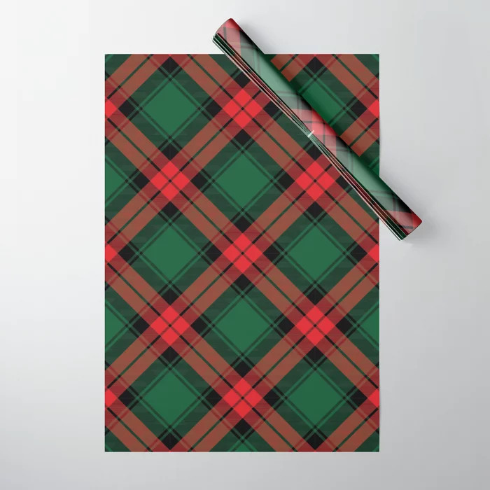 Red and Green Classic Christmas Plaid Tartan Pattern Wrapping Paper | Society6