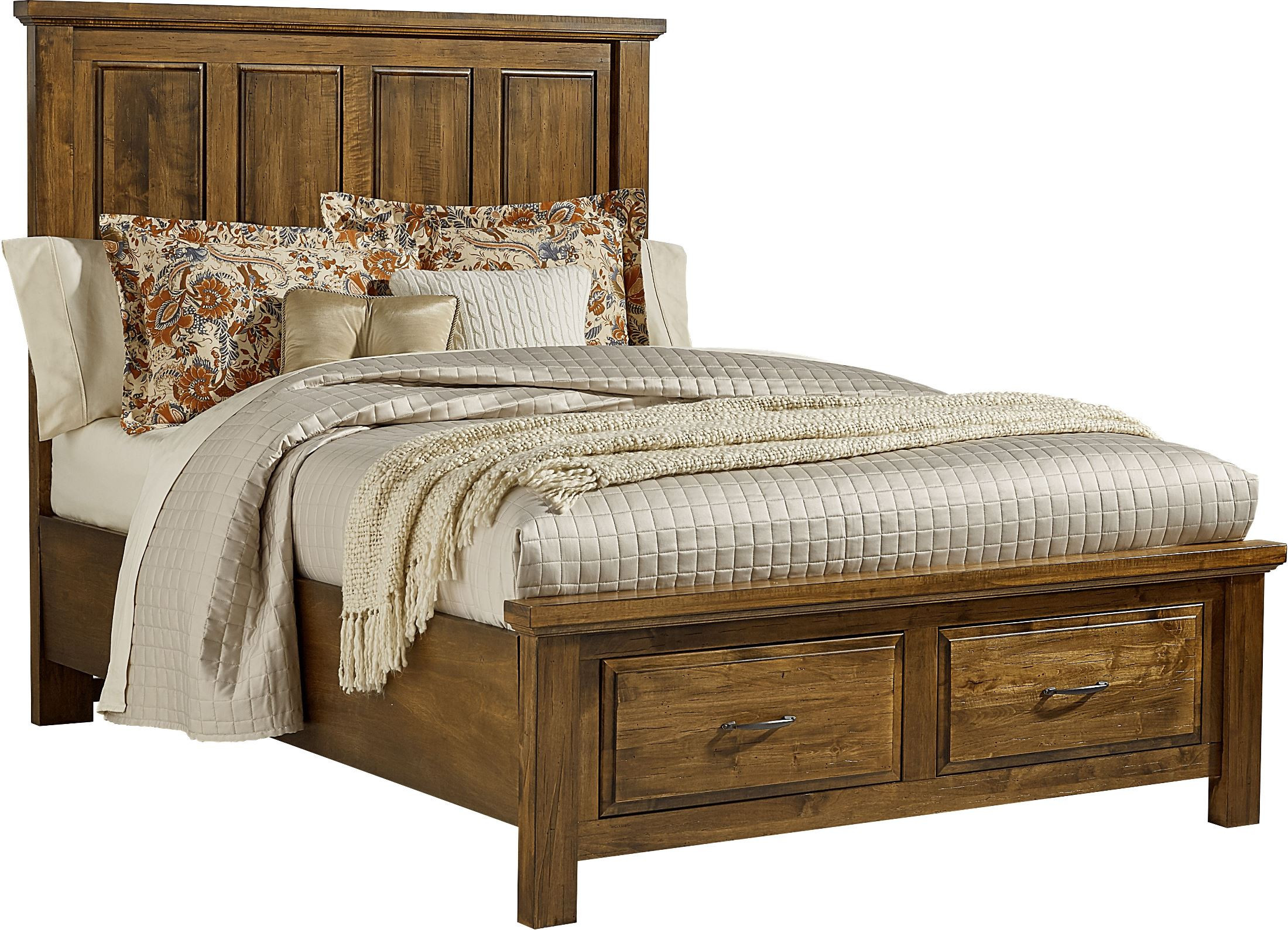 Maple Road Antique Amish King Mansion Storage Bed | 1stopbedrooms