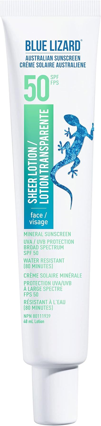 Blue Lizard, Sheer Sunscreen Lotion, SPF 50+, for Face | Amazon (CA)