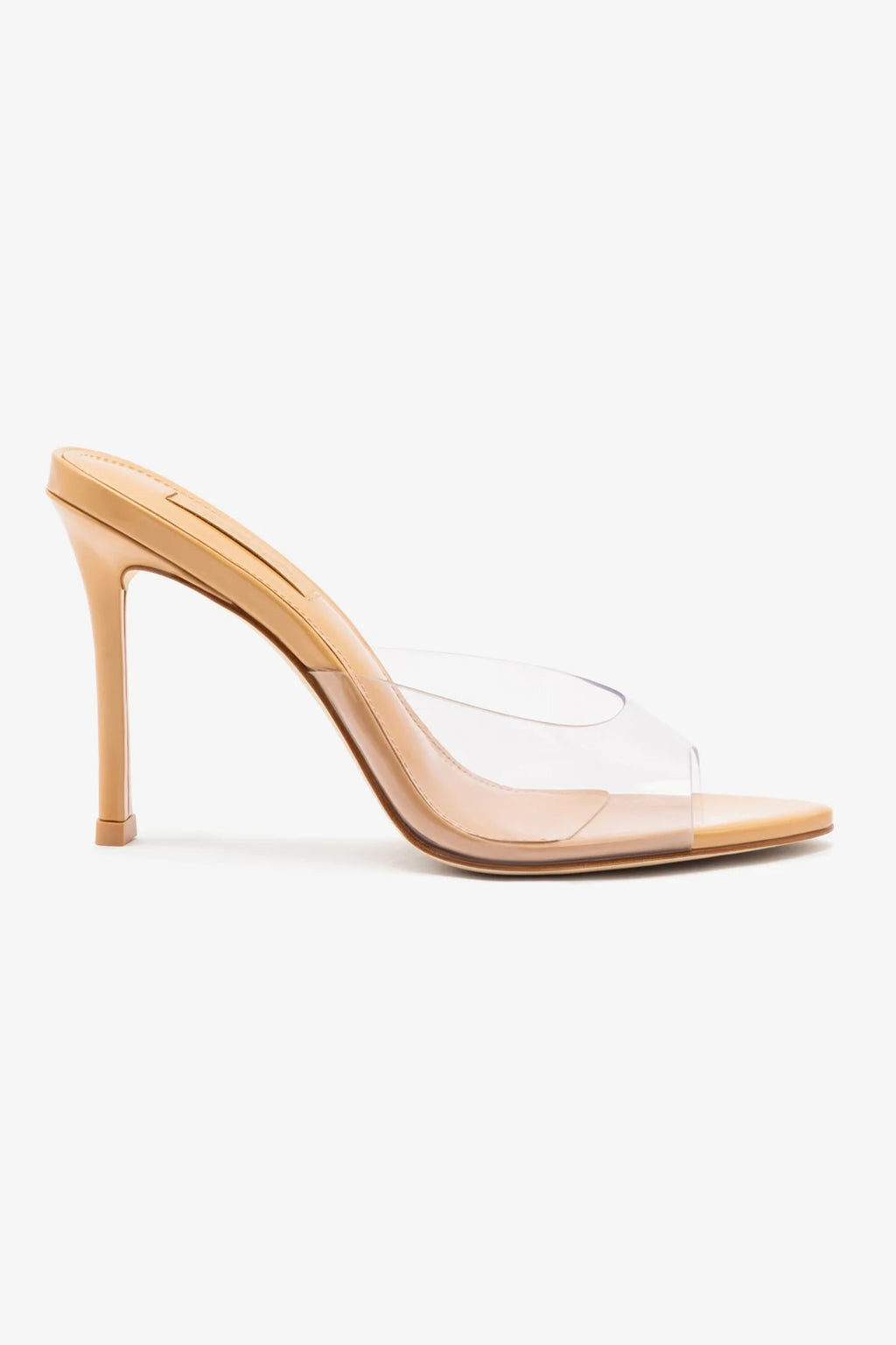 Jasmine Hi Mule In Tan Leather and Vinyl | Larroude