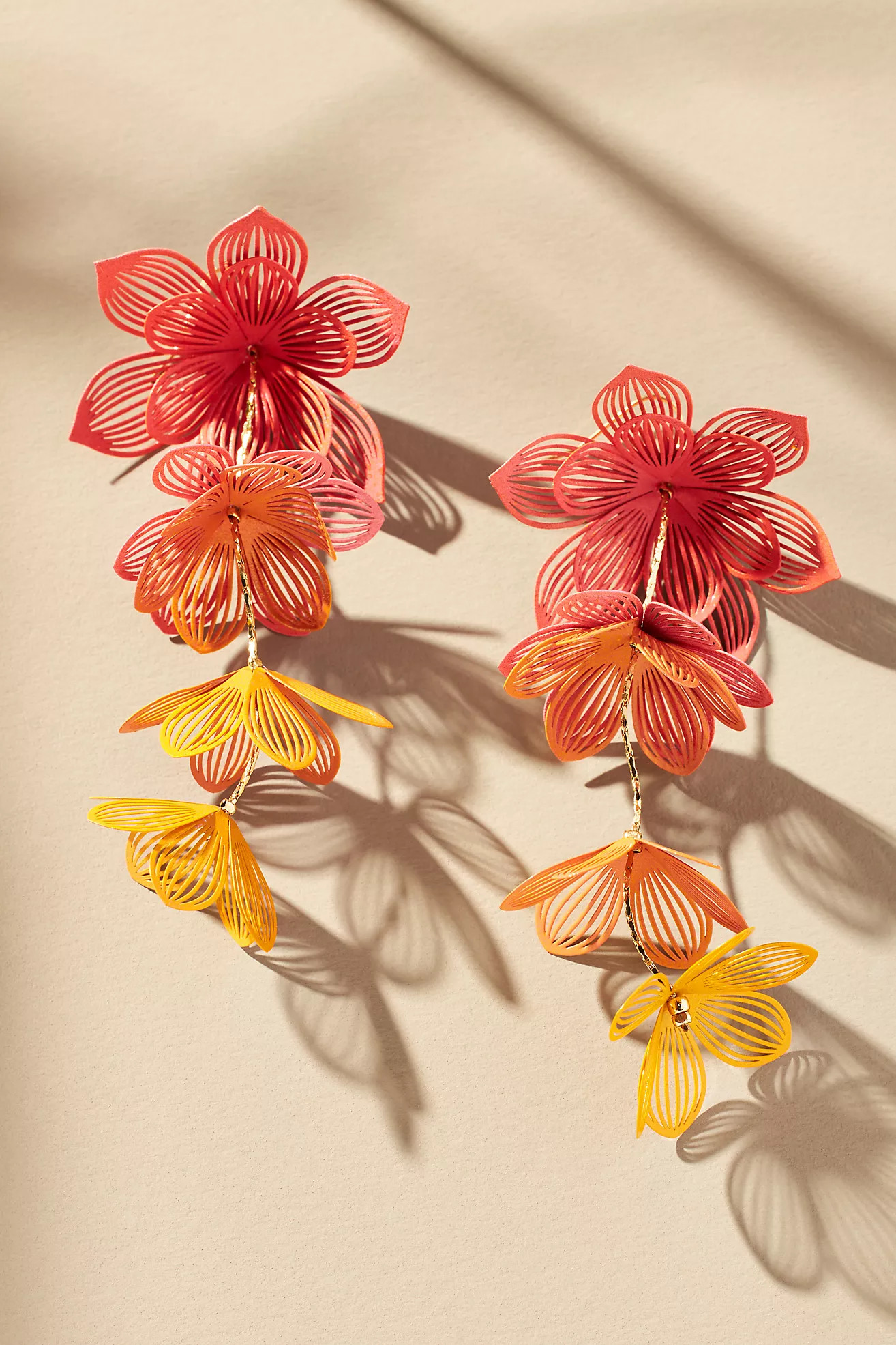 Sunset Painted Floral Drop Earrings | Anthropologie (US)