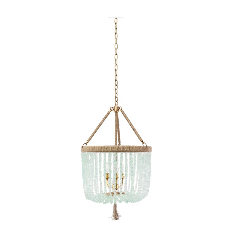 Malibu 3 - Light Unique Drum Chandelier with Beaded Accents | Wayfair North America