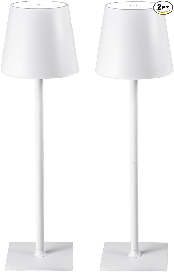 2 Pack Cordless Table Lamps, 3 Colors Stepless Dimming, 5000mAh Rechargeable Battery LED Desk Lam... | Amazon (US)