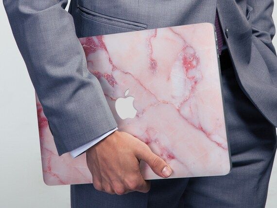Pink marble stone slice texture macbook protective case | Etsy | Etsy (US)