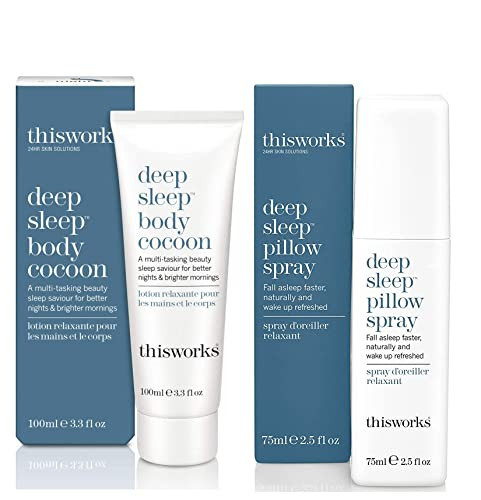 THISWORKS Deep Sleep Bedtime Bundle: Pillow Spray & Body Cocoon Lotion, Natural Sleep, (2.5 fl oz & 3.3 fl oz) | Amazon (US)