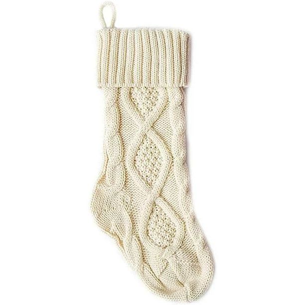 Christmas Stocking Gift Chunky Knit Stocking Hanging Stock Bag Xmas Tree Home Ornament Decor - Wa... | Walmart (US)