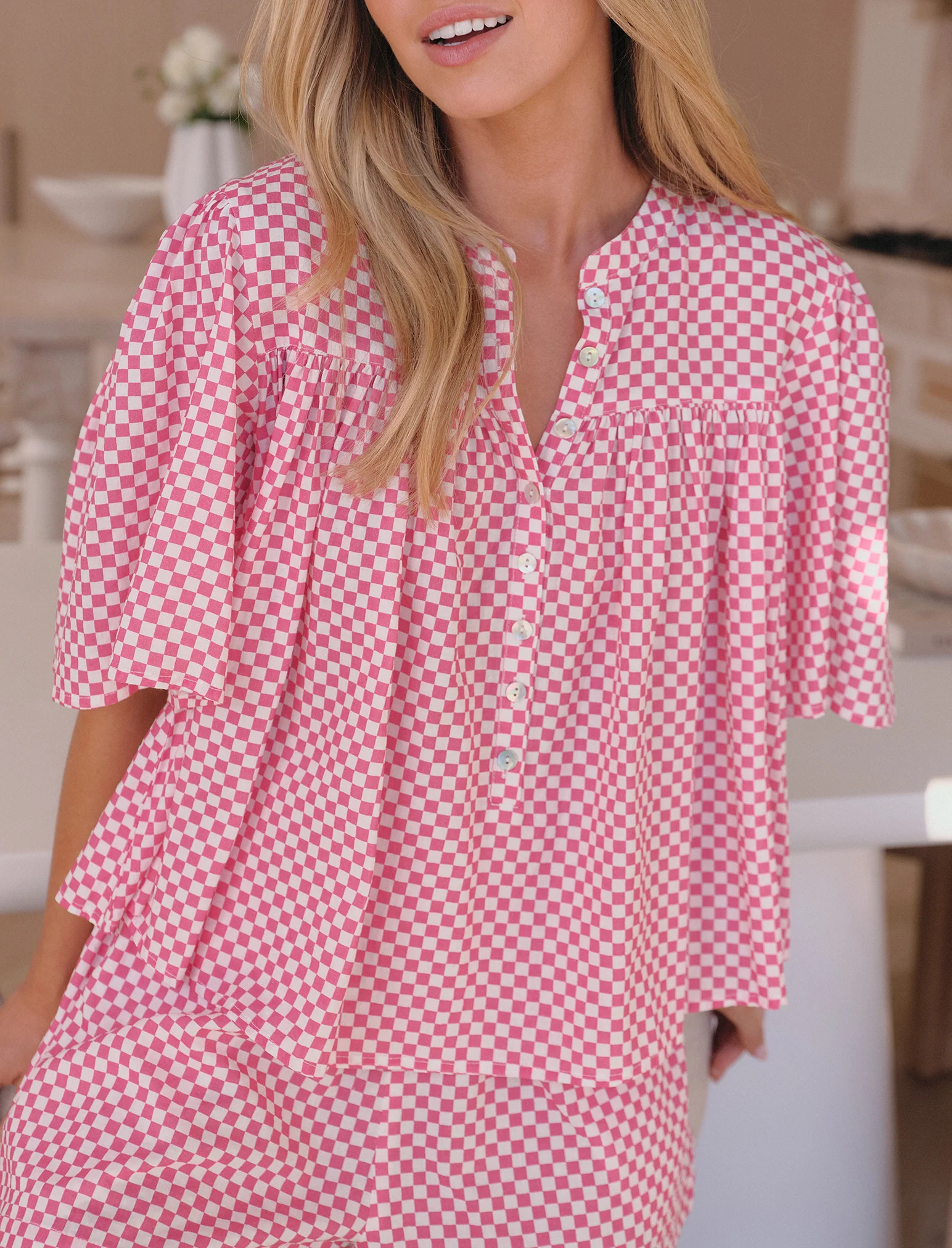 Anais Gathered Boxer PJ Set | Papinelle Sleepwear US