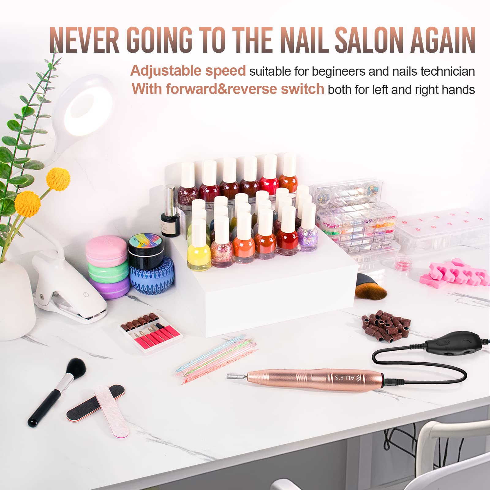 20000RPM Electric Nail Drill Compact Portable Efile Professional Manicure Pedicure Nail File Dril... | Amazon (US)