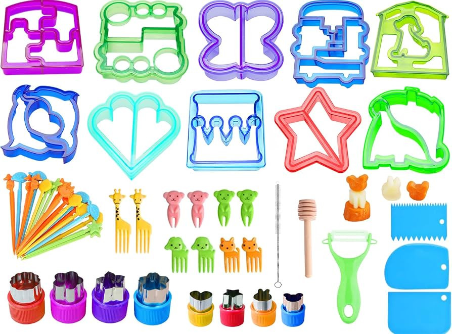 IELEK Sandwich Bread Shape Cutters for Kids Vegetable Fruit Cookie Cutter Molds - Cute for Boys a... | Amazon (US)