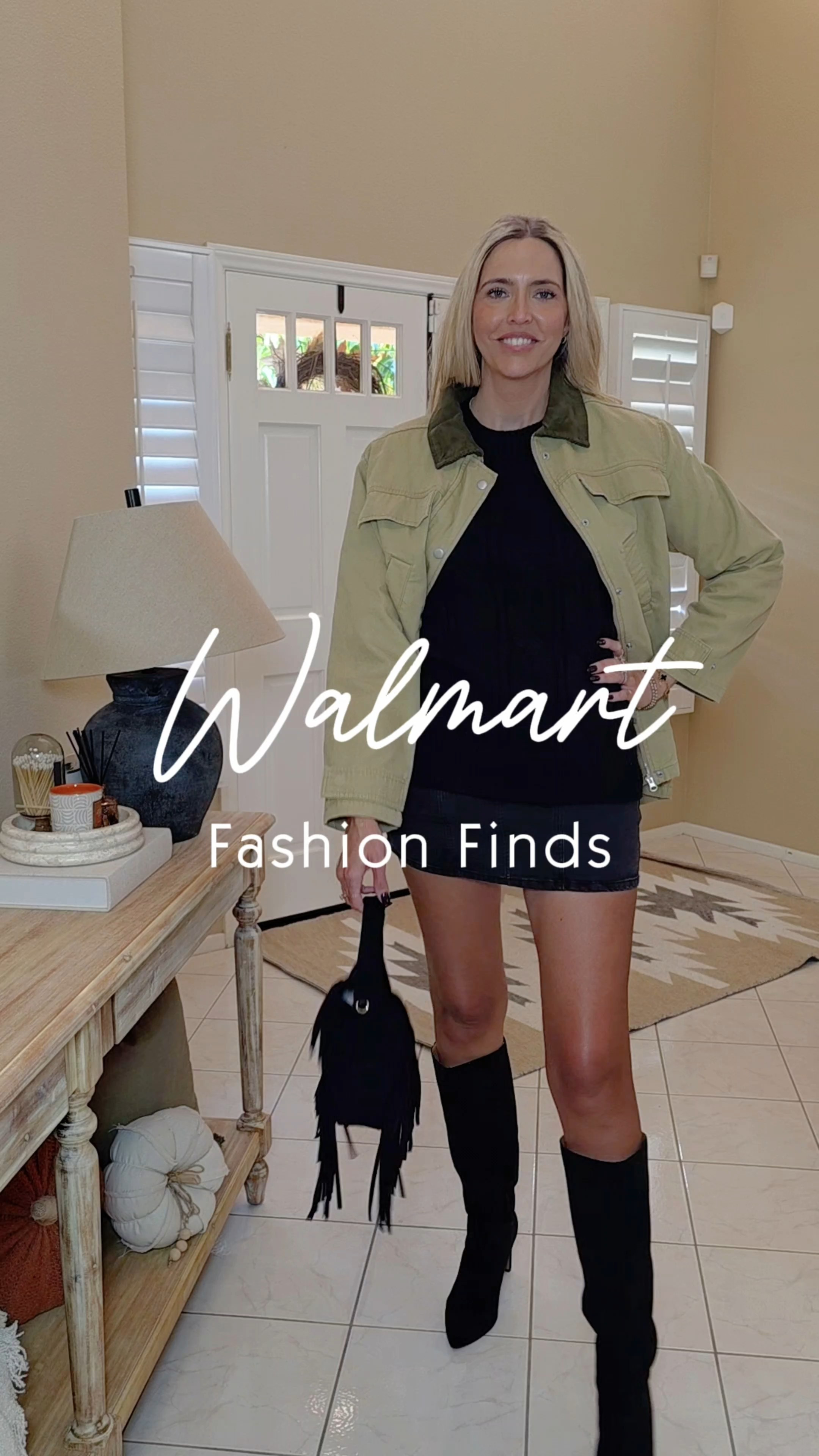 OK Wal-Mart we see you! Wal-Mart has really stepped up their fashion game! They're super cute and affordable. The barn jacket is super popular right now, I've seen it everywhere but this one is a fraction of the price of any I've seen at $38. I sized up to a Large for an oversized fit. The cable knit sweater is under $20 and I'm in my true sweater size medium. The black denim skirt is super comfortable with just the right amount of stretch. It's under $16 and I'm in my true size small. The boots are vici and run true to size and the bag is Target and $30

#LTKOver40 #LTKTall #LTKFindsUnder50