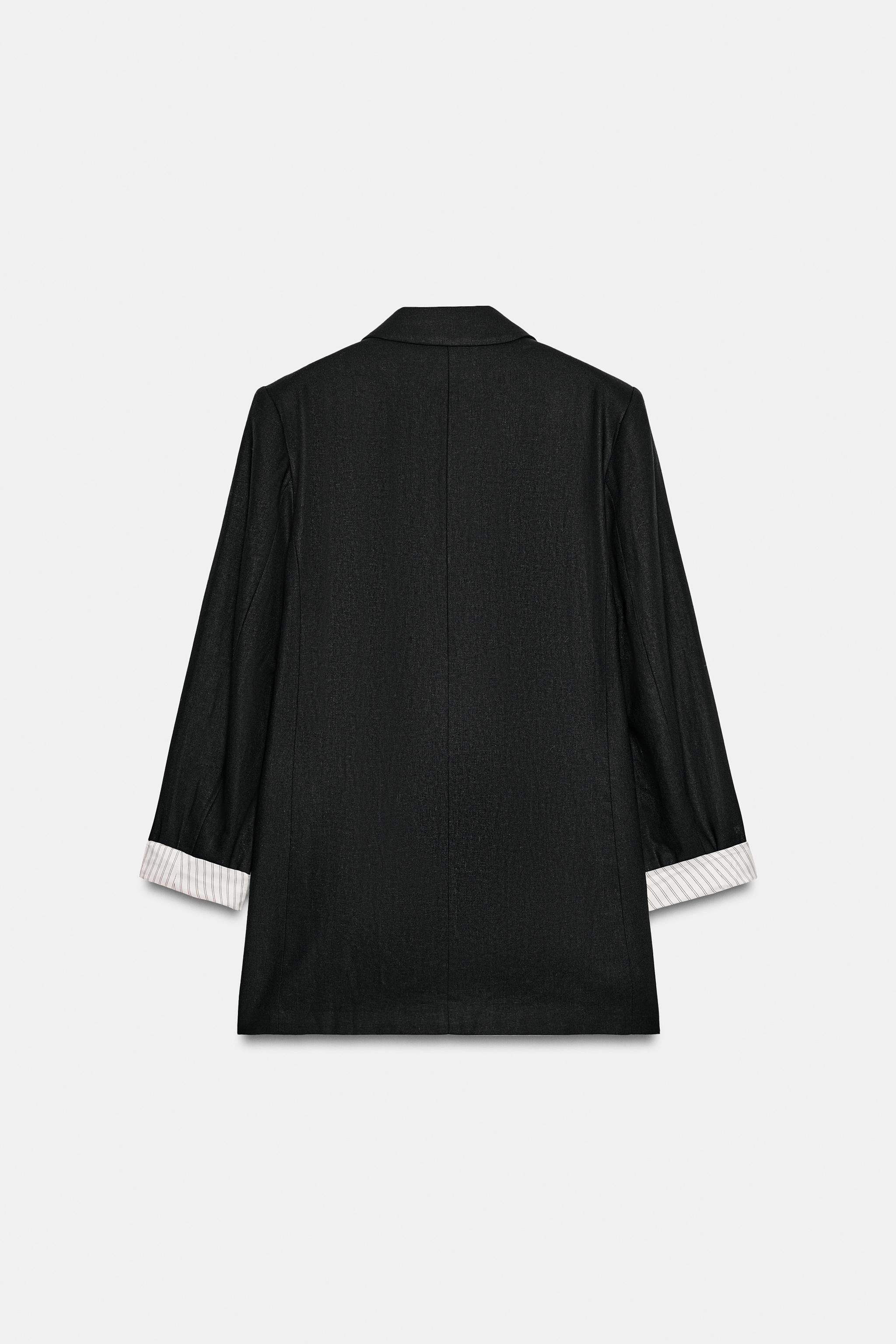 BLAZER WITH LINEN ROLLED-UP SLEEVES | Zara UK