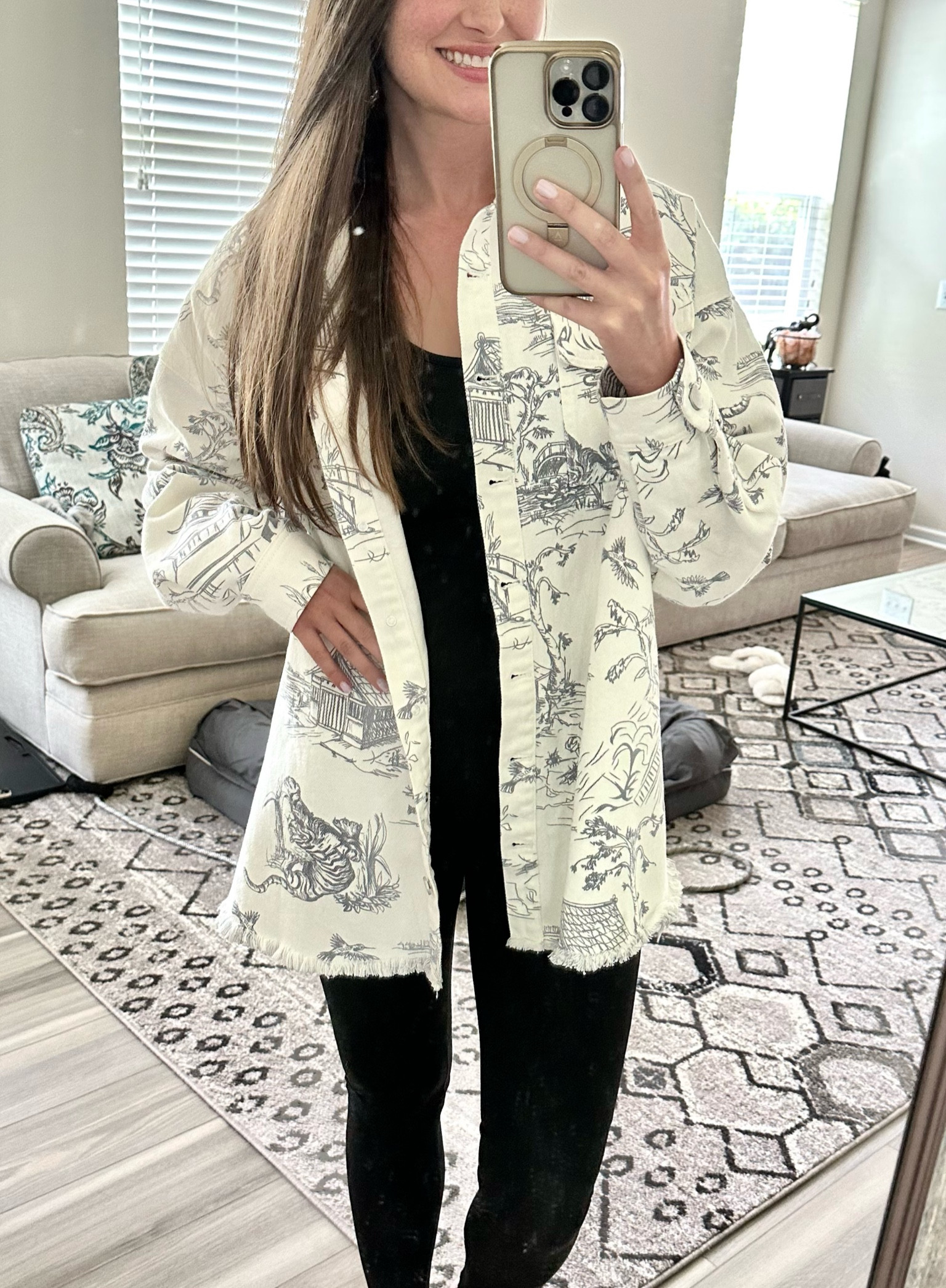 Love wearing this printed #shacket any season! It’s oversized, so get the smallest available 🛍️

#amazon #weartowork #workwear #workoutfit #jacket #fall

#LTKworkwear #LTKfindsunder50 #LTKSeasonal