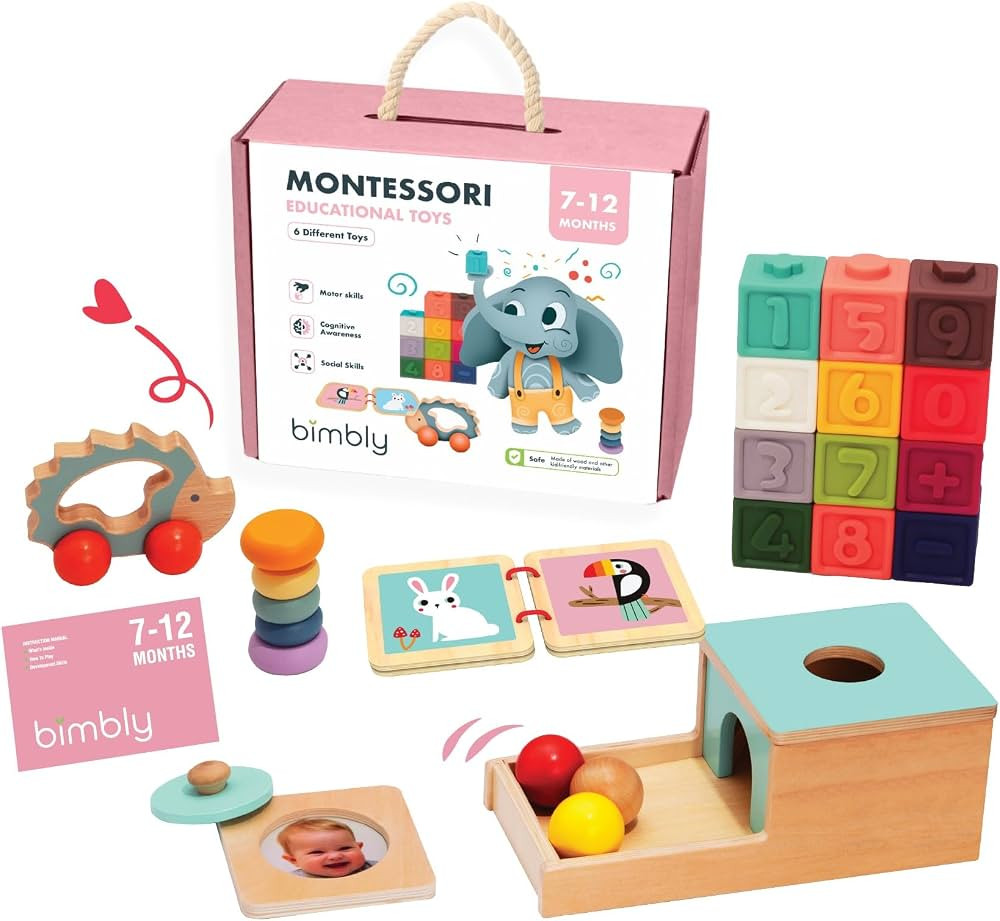 bimbly Wooden Montessori Toys for 6+ Month Old | Baby Educational Toys 6-12 Months, Object Perman... | Amazon (US)