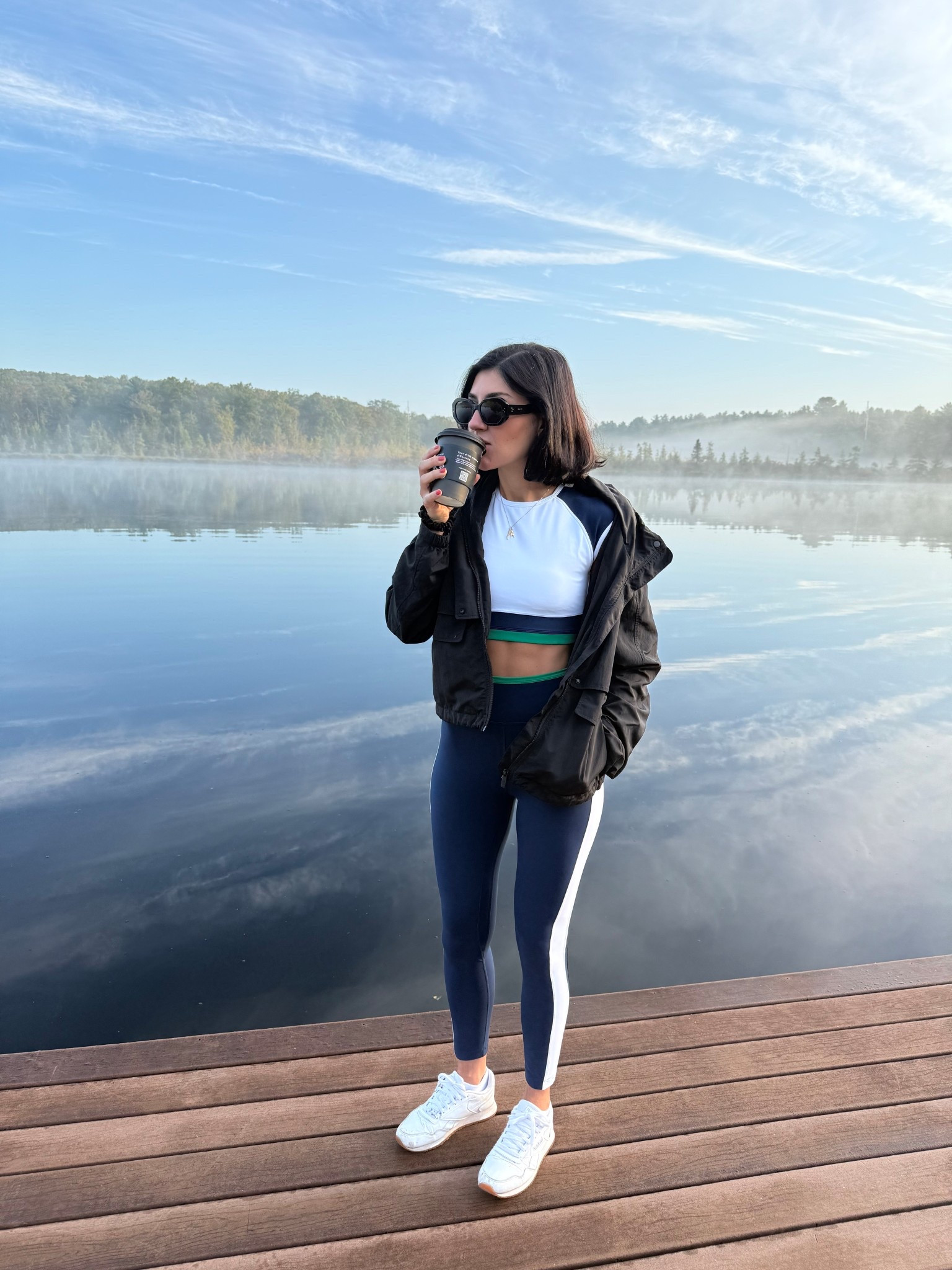 Fall athleisure 🍂  wearing size 6 in jacket, 6 in top, 4 in leggings - TTS

#LTKSeasonal #LTKActive #LTKPetite