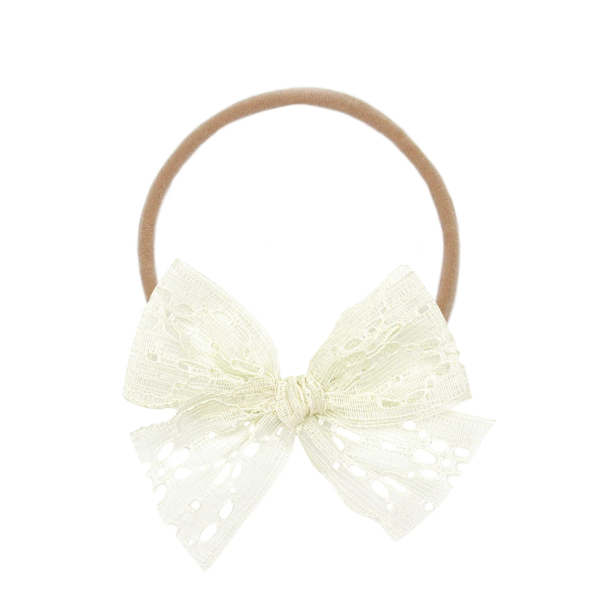Lace Bow - Ivory Daisy Headband | Lou Lou & Company