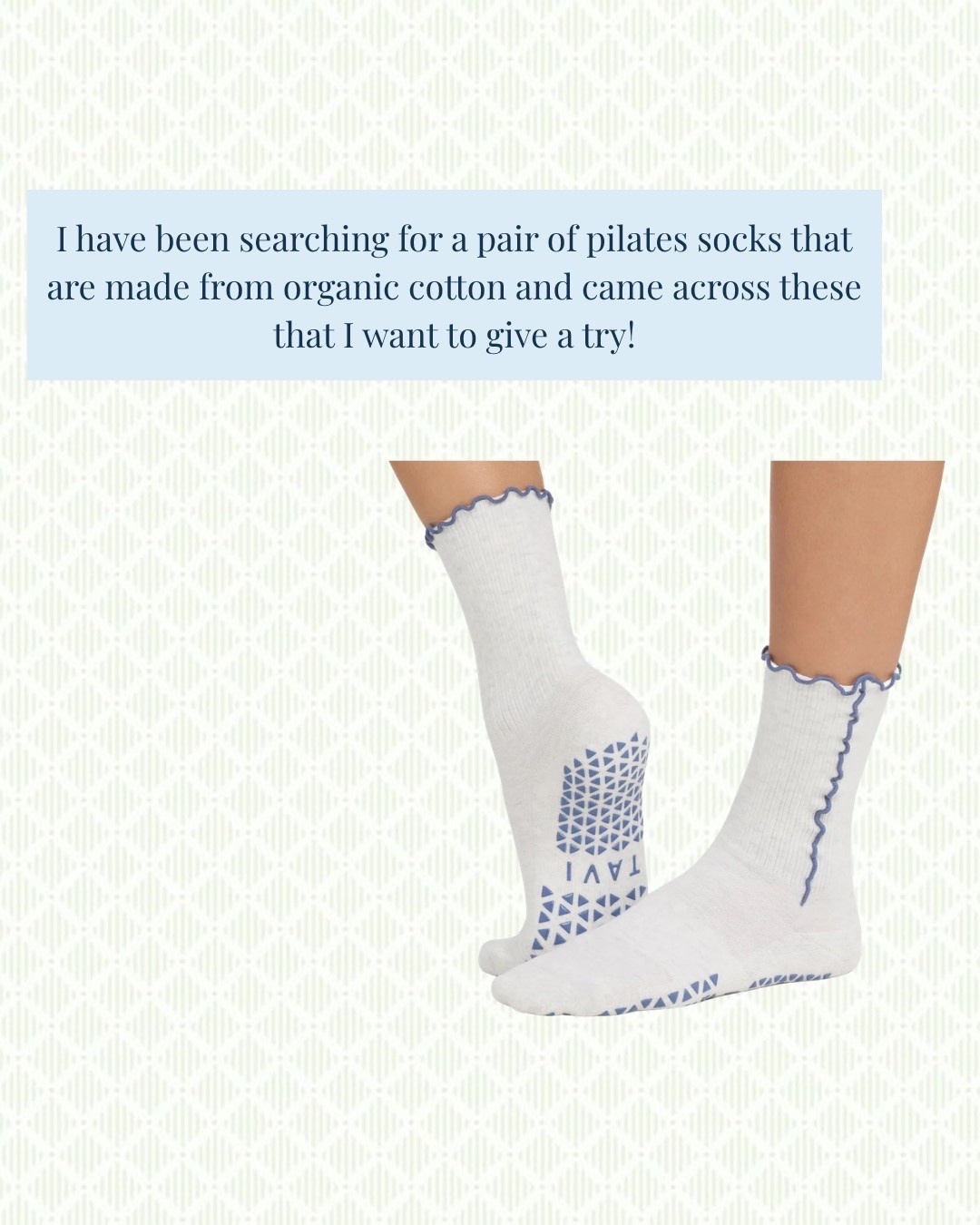 I have been searching for a pair of organic cotton Pilates, socks, and I just found these!